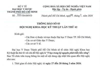 Thông báo số 03 Hội nghị Khoa học kỹ thuật lần thứ 42