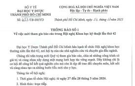 Thông báo số 1 về việc mời tham gia báo cáo trong Hội nghị Khoa học Kỹ thuật lần thứ 42
