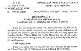 Thông báo số 2 về việc tổ chức cuộc thi Poster khoa học trong khuôn khổ Hội nghị Khoa học kỹ thuật lần thứ 42